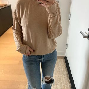 J crew light camel tan sweater size m